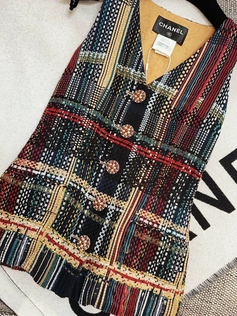 Chanel Chanel Colorful Plaid Sleeveless Vest Size S / US 4 / IT 40 - 3 Thumbnail