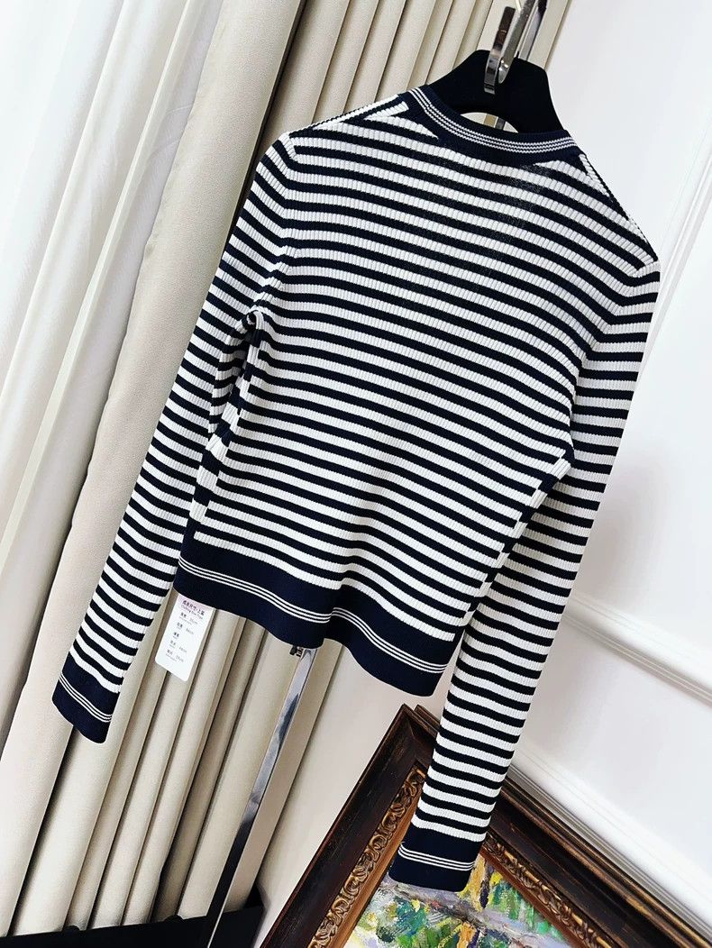 Chanel Chanel Striped Knit Cardigan 23C Early Spring Size M / US 6-8 / IT 42-44 - 2 Thumbnail