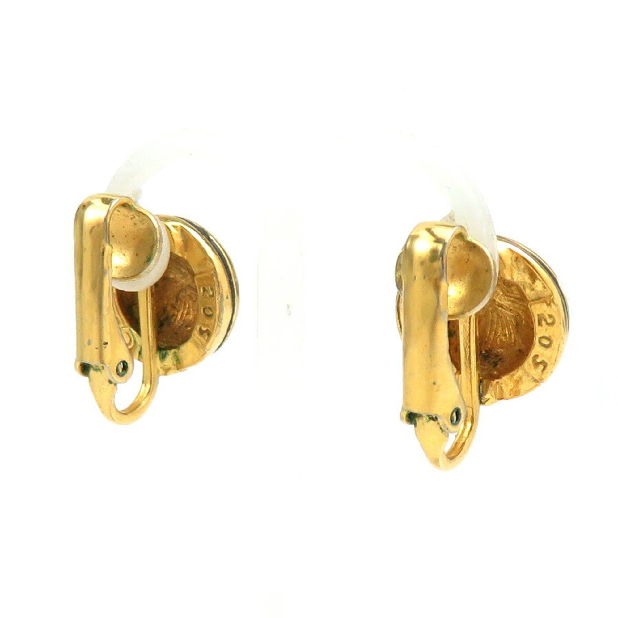 Chanel CHANEL Earrings Coco Mark Metal Gold Black Women's e60348a Size ONE SIZE - 2 Thumbnail