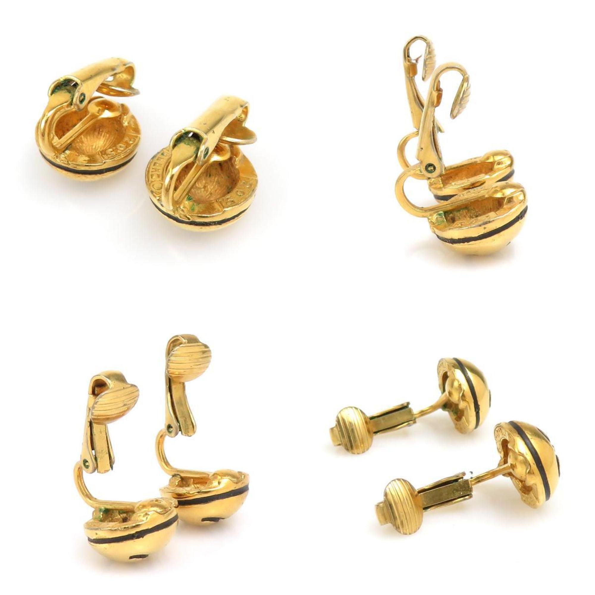 Chanel CHANEL Earrings Coco Mark Metal Gold Black Women's e60348a Size ONE SIZE - 4 Thumbnail