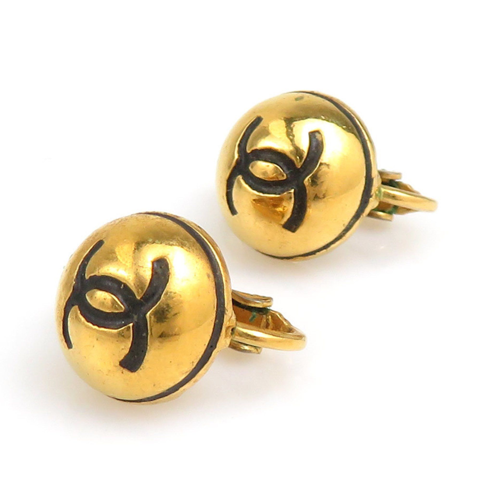 Chanel CHANEL Earrings Coco Mark Metal Gold Black Women's e60348a Size ONE SIZE - 3 Thumbnail