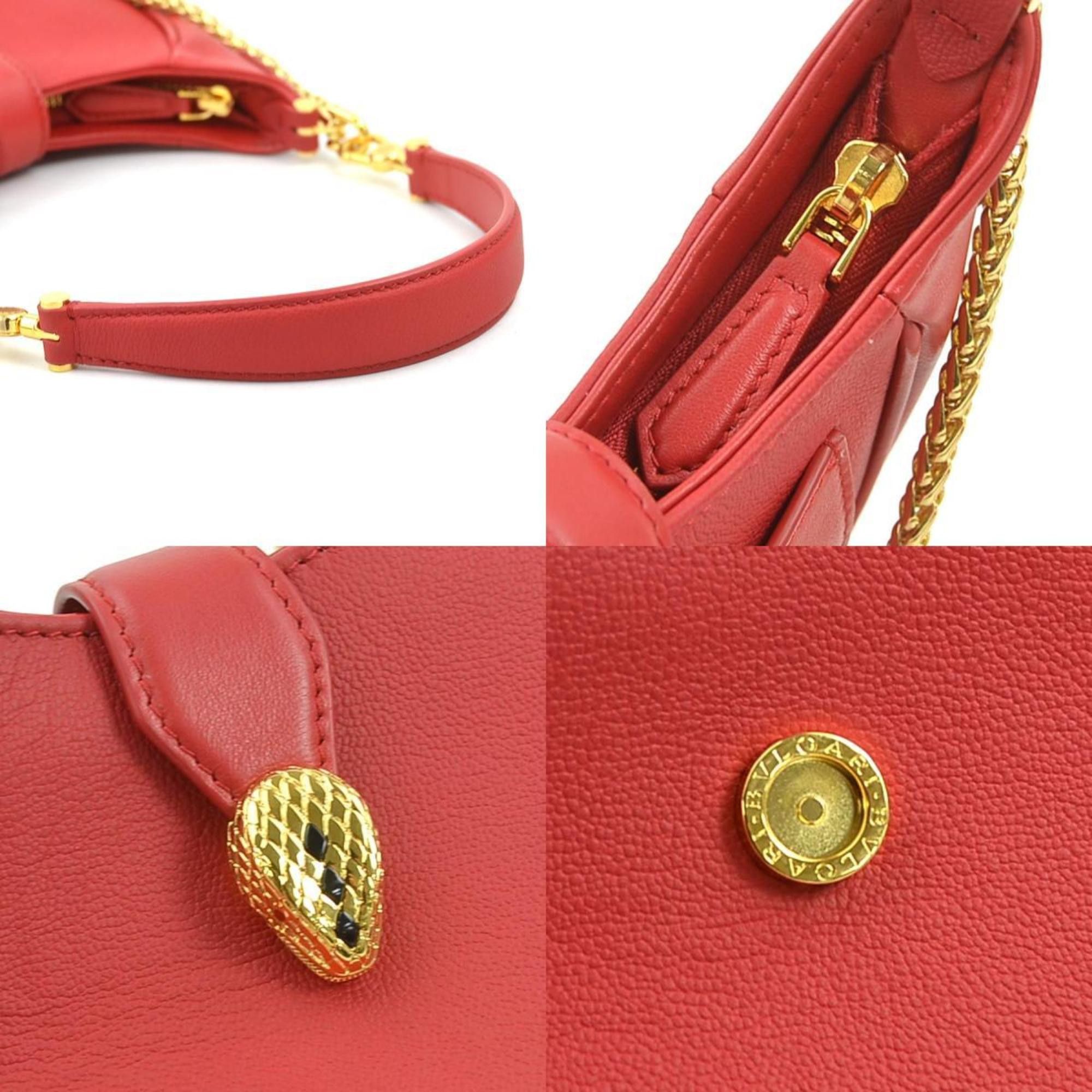 Bvlgari BVLGARI Handbag Shoulder Bag Serpenti Leather Red Women's 56070a Size ONE SIZE - 4 Thumbnail