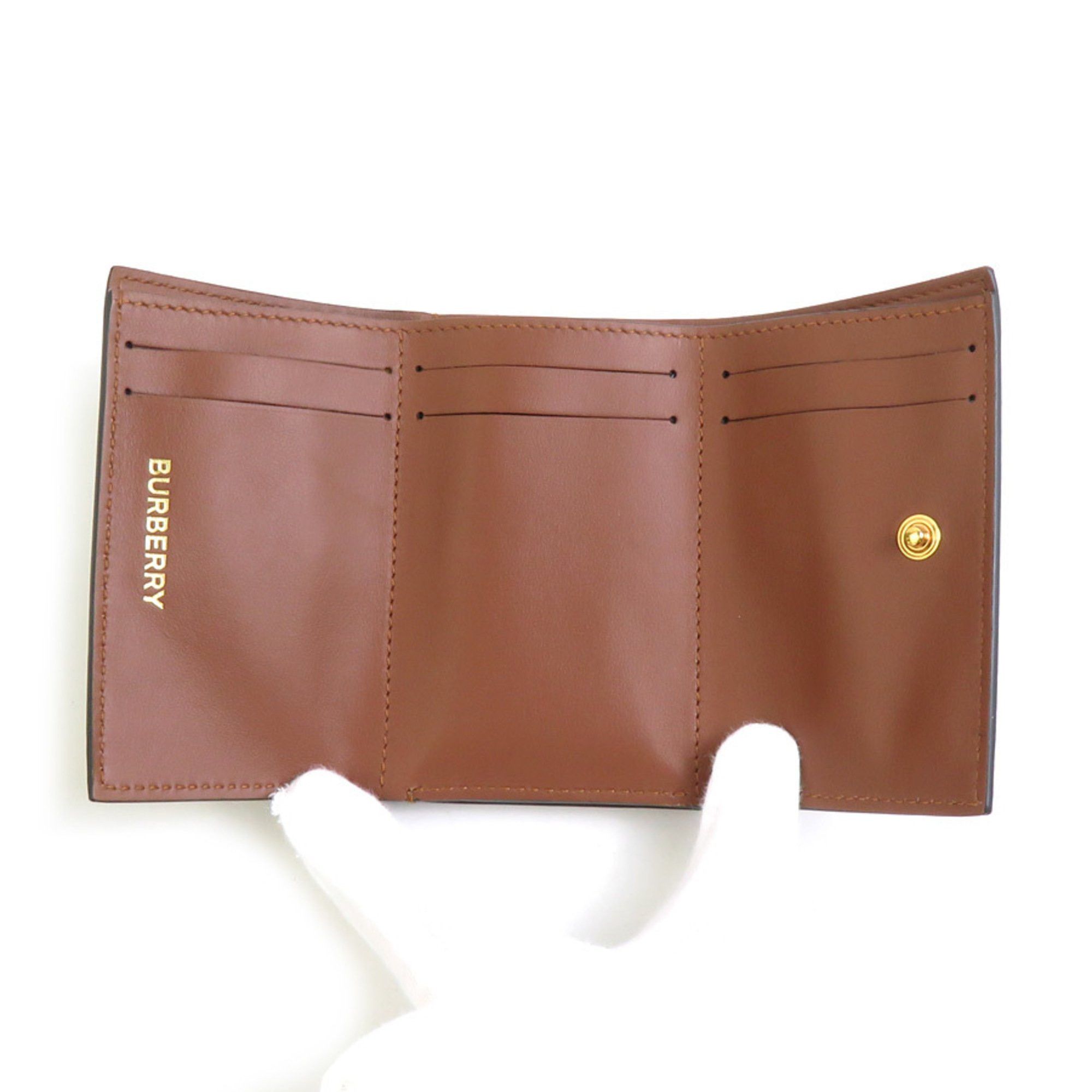 Burberry Burberry Tri-fold Wallet Coated Canvas Brown Men's Women's 56078k Size ONE SIZE - 3 Thumbnail