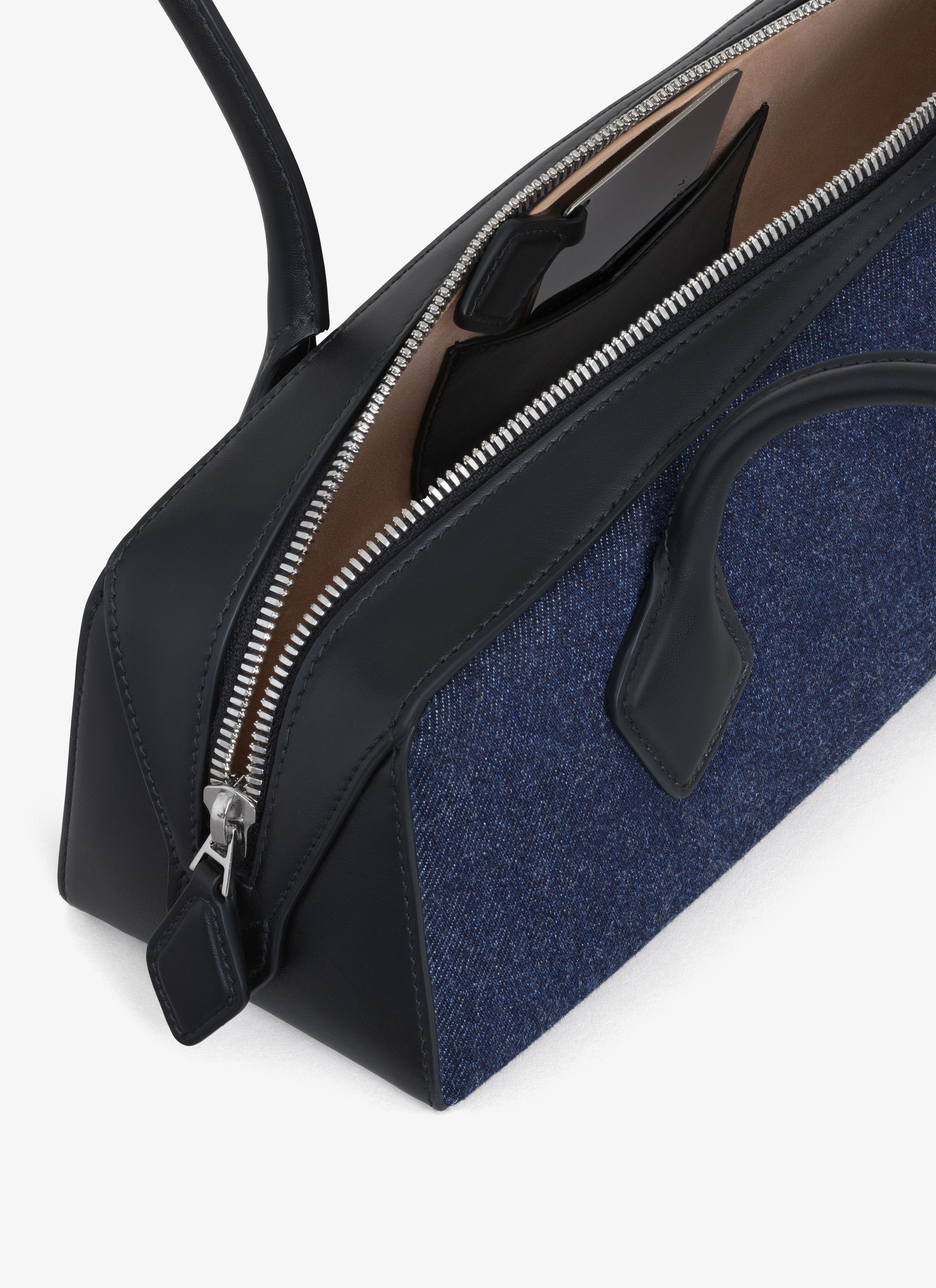 Alaia LE TECKEL MEDIUM BAG IN DENIM AND LEATHER Size ONE SIZE - 4 Thumbnail