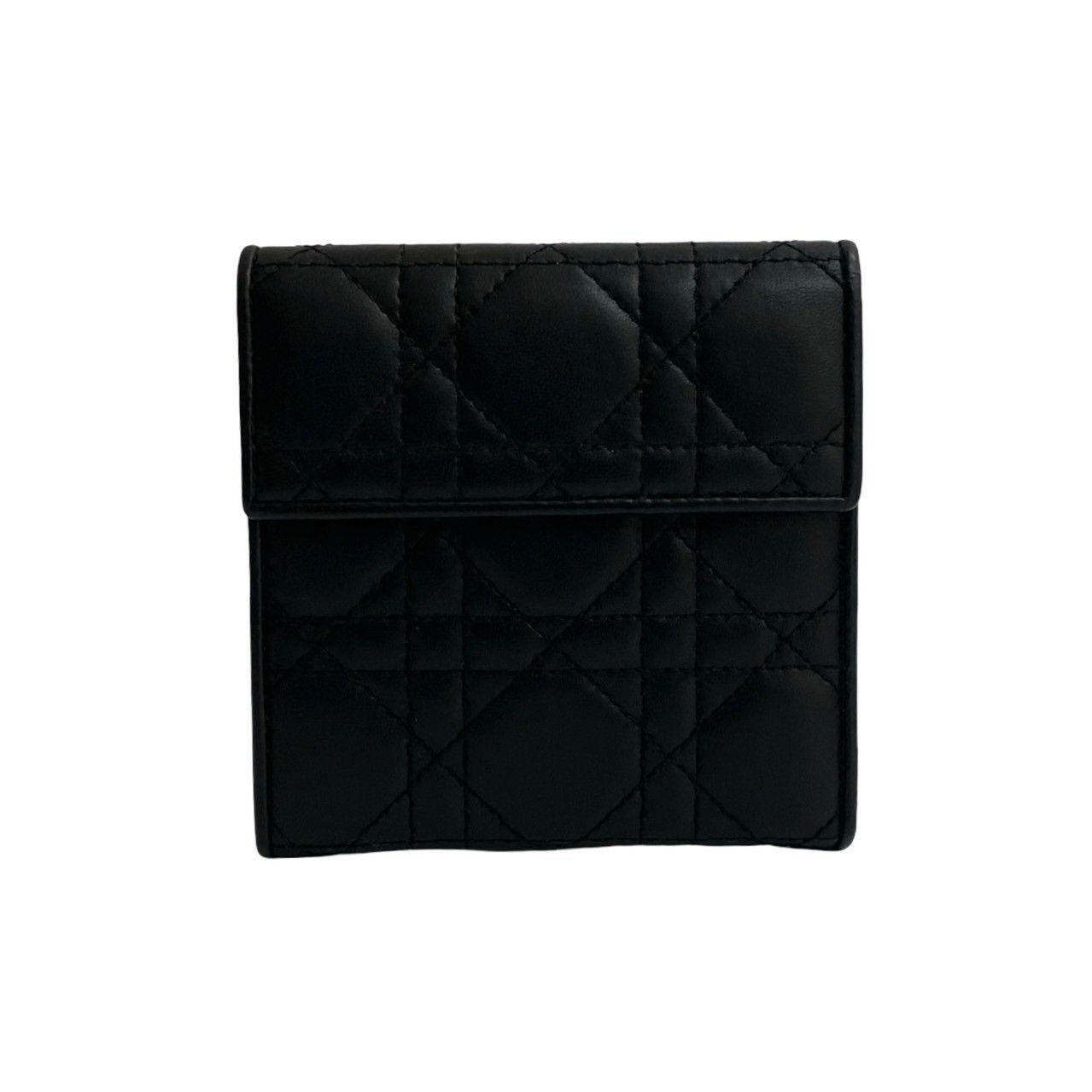 Dior Dior Christian Dior Cannage Stitch Leather Trifold Wallet Leather Short Wallet Size ONE SIZE - 2 Thumbnail