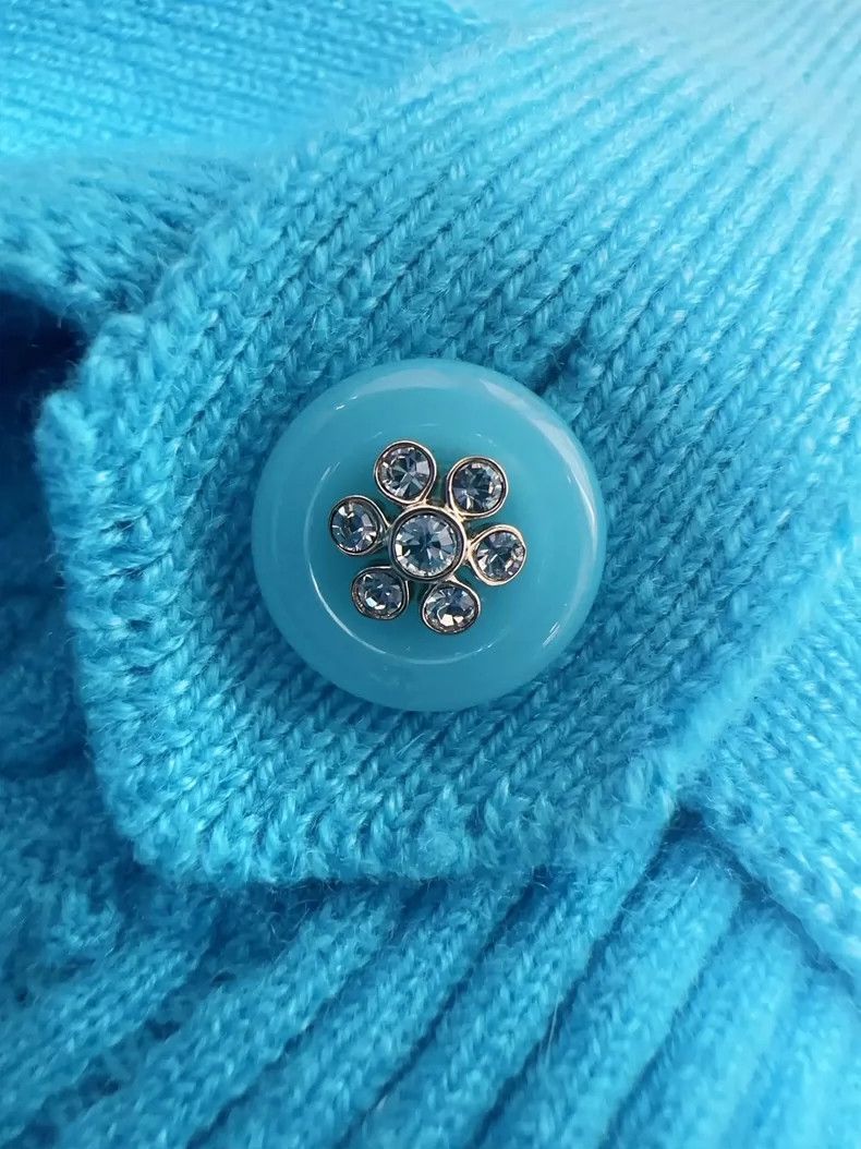 Chanel Chanel Blue Knitted Sweater with Belt Size S / US 4 / IT 40 - 4 Thumbnail