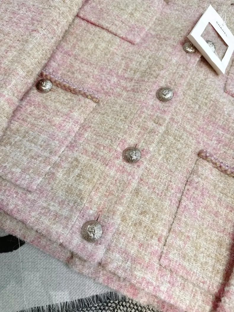 Chanel Chanel Pink Beige Woven Four Pocket Jacket Size M / US 6-8 / IT 42-44 - 4 Thumbnail
