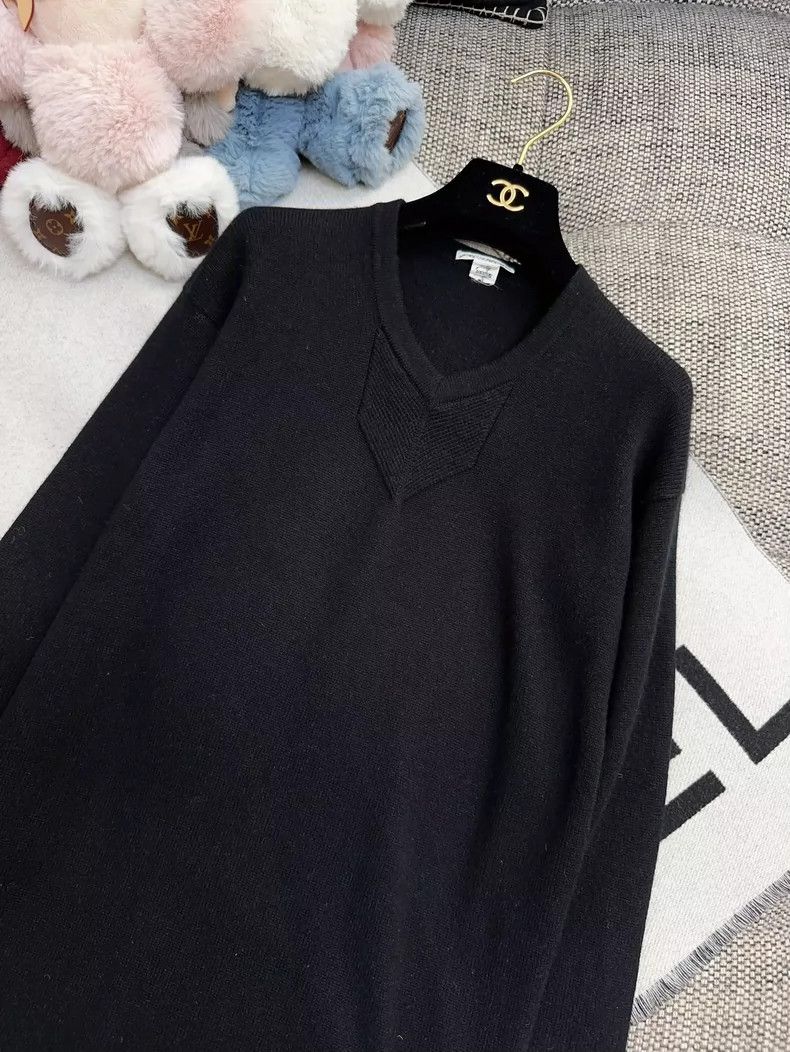 Hermes Hermes Black V-Neck Knit Long Sleeve Dress Size S / US 4 / IT 40 - 3 Thumbnail