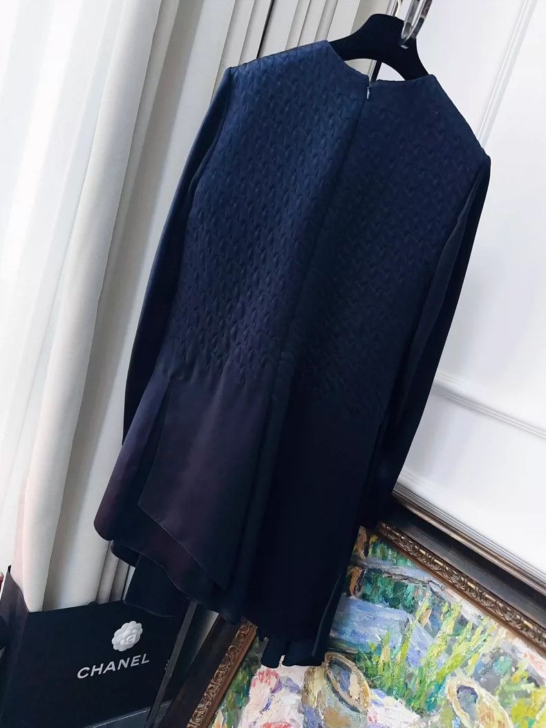 Dior Dior Silk Dress in Midnight Blue Color Size L / US 10 / IT 46 - 2 Thumbnail