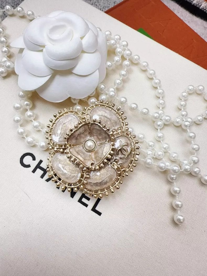 Chanel CHANEL 23K Pink Enamel Flower Pearl Brooch Size ONE SIZE - 7 Thumbnail
