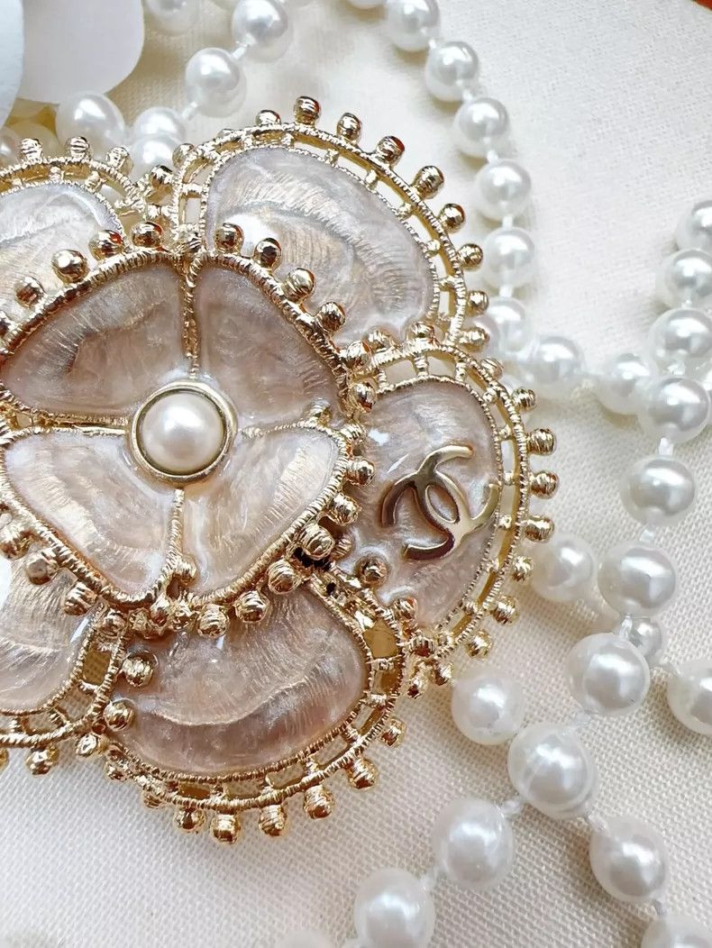 Chanel CHANEL 23K Pink Enamel Flower Pearl Brooch Size ONE SIZE - 4 Thumbnail
