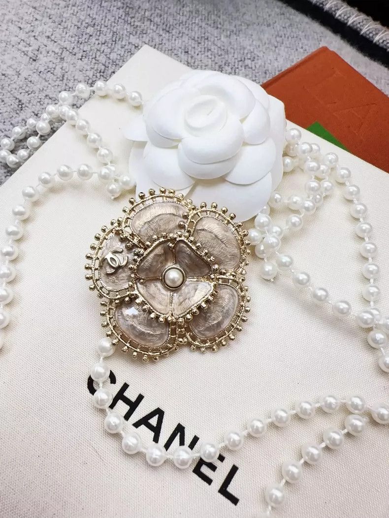 Chanel CHANEL 23K Pink Enamel Flower Pearl Brooch Size ONE SIZE - 6 Thumbnail