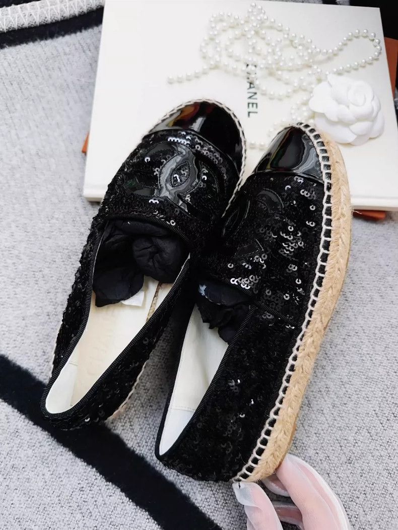 Chanel Chanel Black Sequin Fisherman Loafers Size 36 Size US 6 / IT 36 - 3 Thumbnail