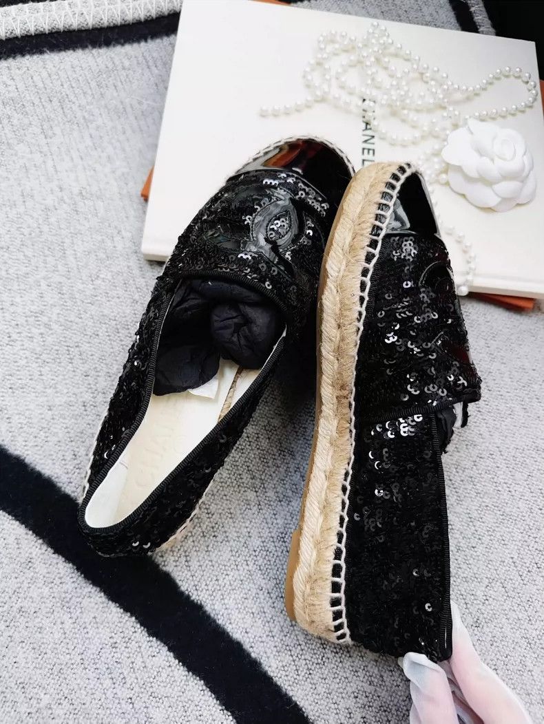 Chanel Chanel Black Sequin Fisherman Loafers Size 36 Size US 6 / IT 36 - 4 Thumbnail