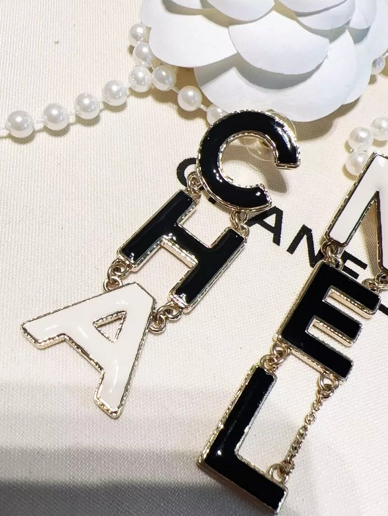Chanel Chanel Black and White Enamel Earrings Size ONE SIZE - 2 Thumbnail