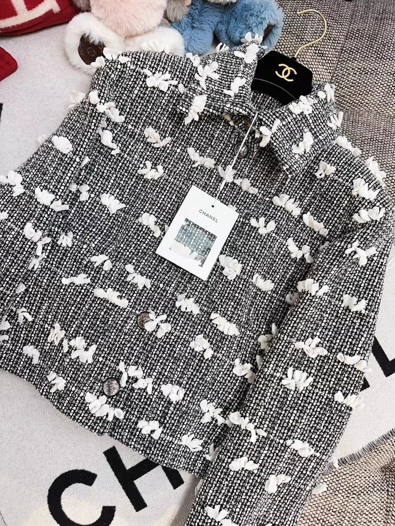 Chanel Chanel Black White Cloud Bow Woven Jacket Size L / US 10 / IT 46 - 3 Thumbnail