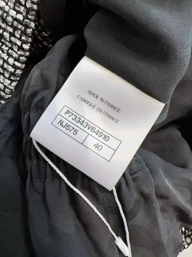 Chanel Chanel Black White Cloud Bow Woven Jacket Size L / US 10 / IT 46 - 8 Thumbnail