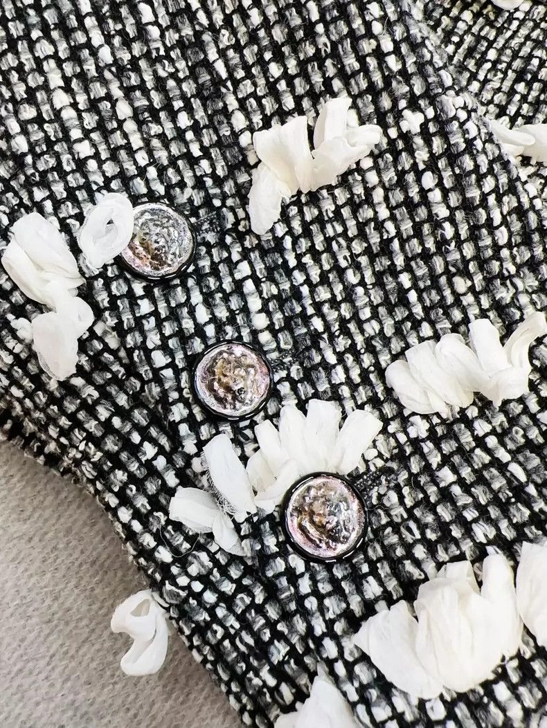 Chanel Chanel Black White Cloud Bow Woven Jacket Size L / US 10 / IT 46 - 5 Thumbnail
