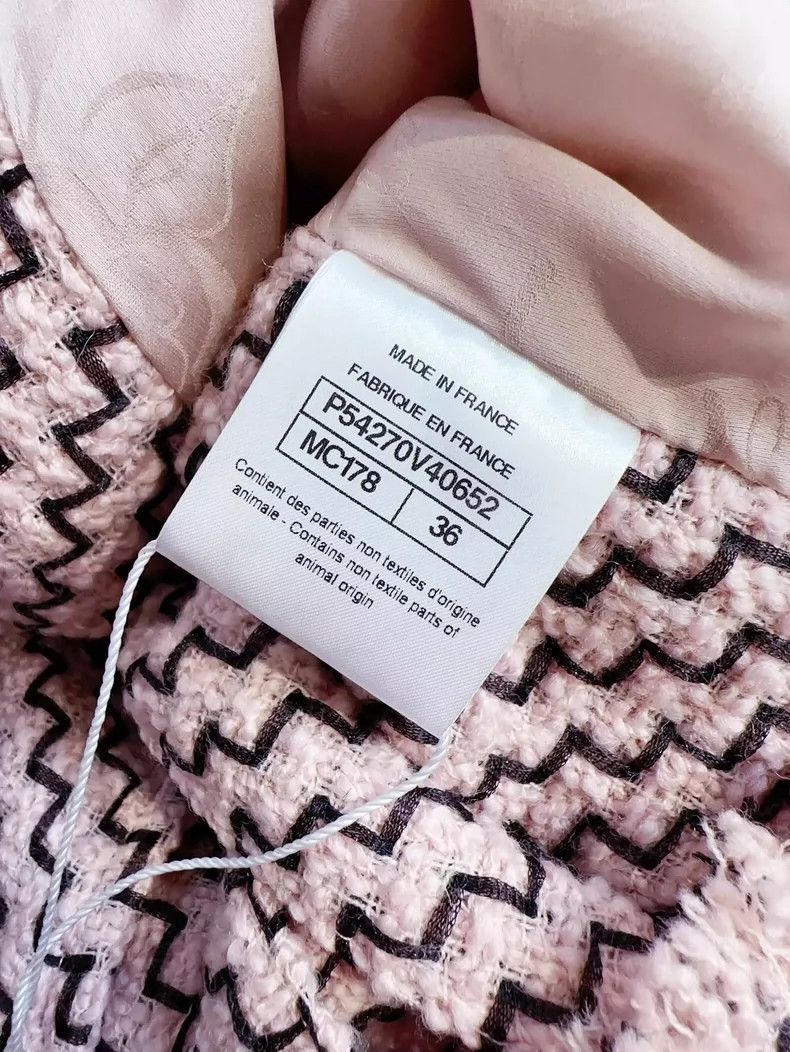 Chanel Chanel Pink Tweed Mid-Length Coat with Button Size S / US 4 / IT 40 - 6 Thumbnail
