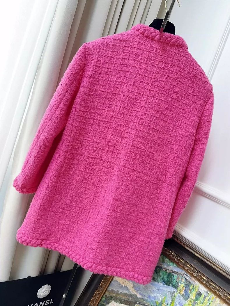 Valentino Valentino Pink Knit Jacket with Studs Size L / US 10 / IT 46 - 2 Thumbnail