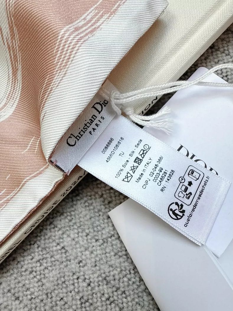 Dior Dior Pink and White Logo Twilly Scarf Size ONE SIZE - 2 Thumbnail