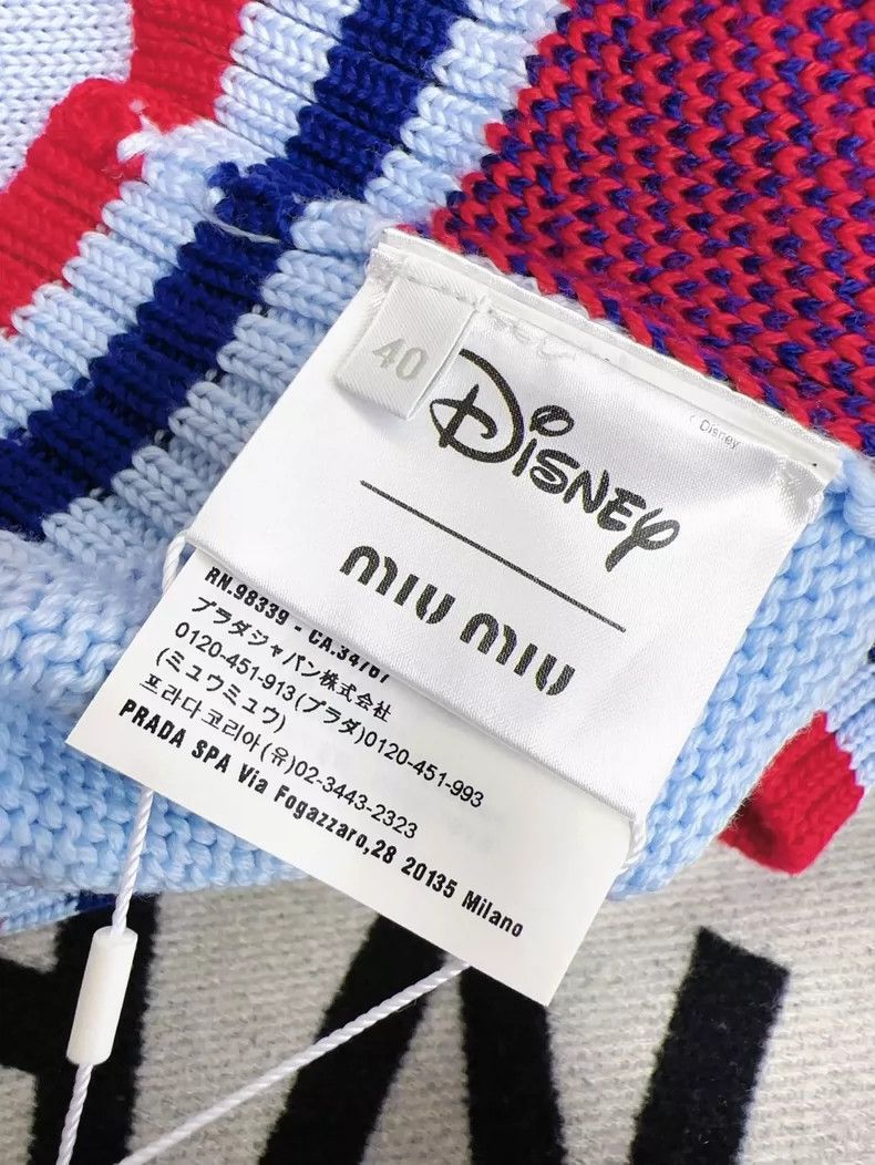 Prada Miu Miu Blue Red Mickey Knit Top Size L / US 10 / IT 46 - 7 Thumbnail