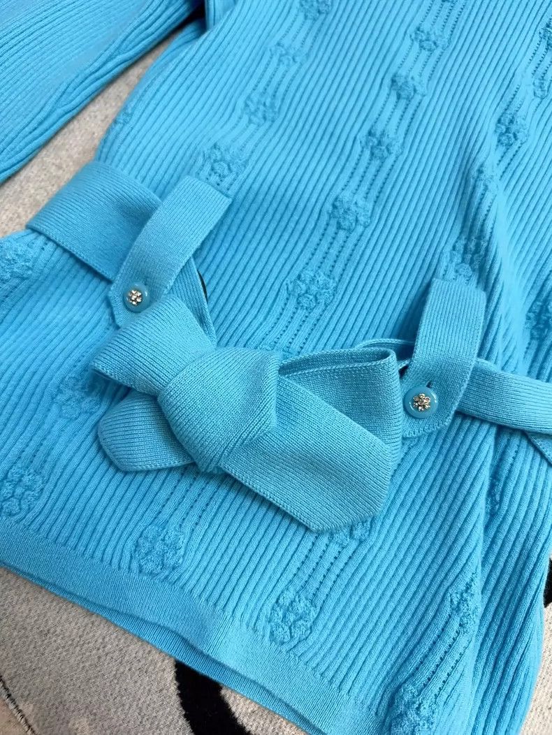 Chanel Chanel Blue Knit Top with Belt Detail Size S / US 4 / IT 40 - 5 Thumbnail