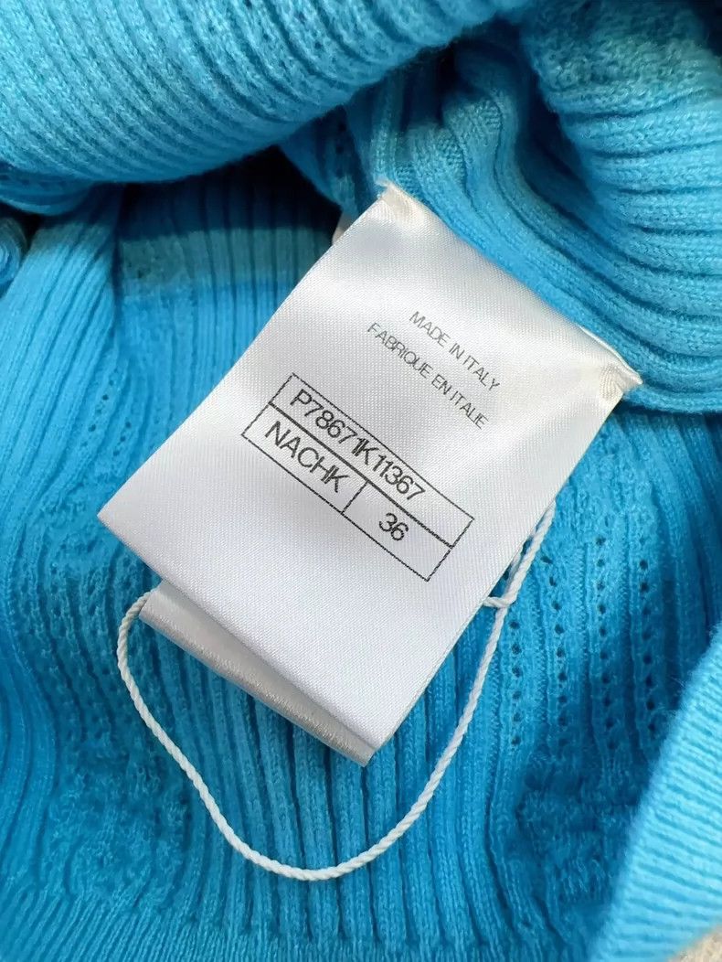 Chanel Chanel Blue Knit Top with Belt Detail Size S / US 4 / IT 40 - 6 Thumbnail