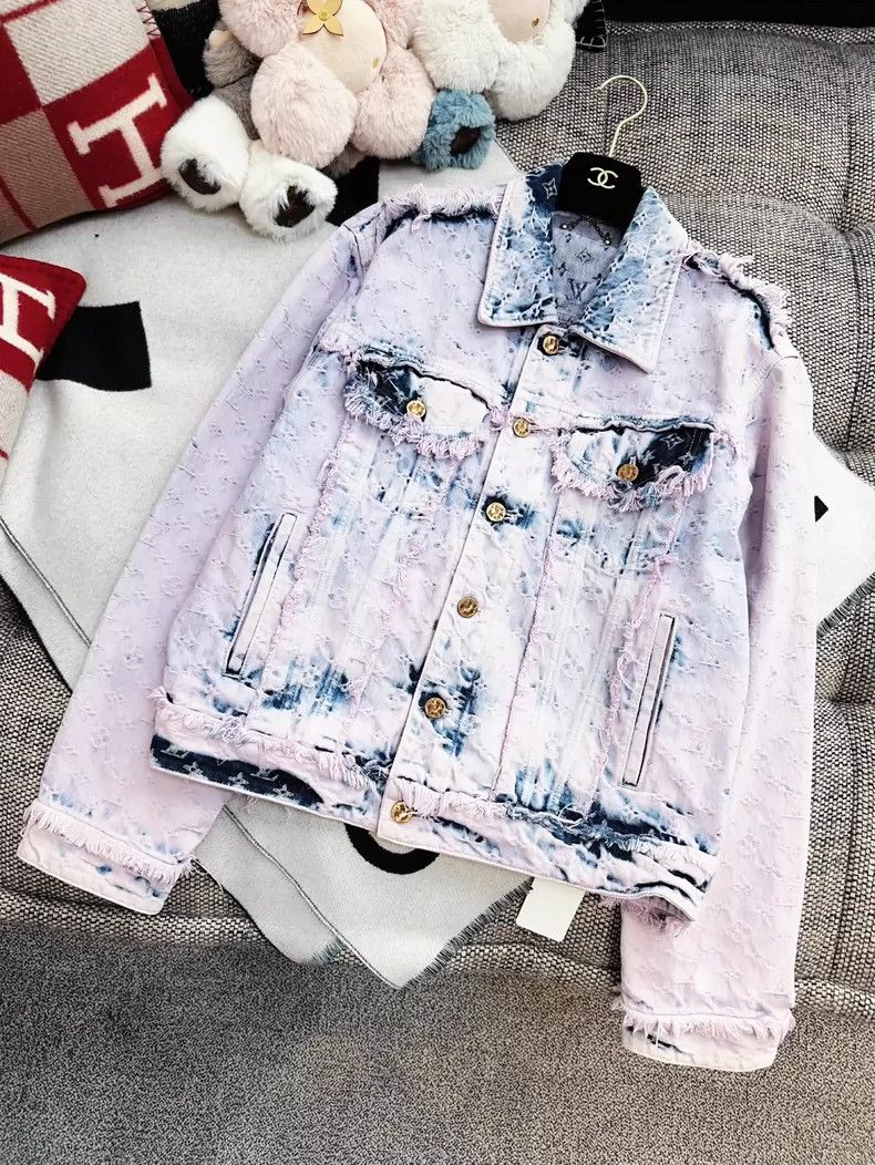 Louis Vuitton Louis Vuitton Purple Tie-Dye Denim Jacket Size L / US 10 / IT 46 - 3 Thumbnail