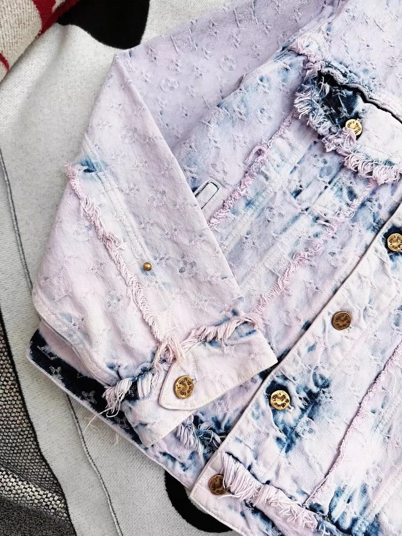 Louis Vuitton Louis Vuitton Purple Tie-Dye Denim Jacket Size L / US 10 / IT 46 - 4 Thumbnail