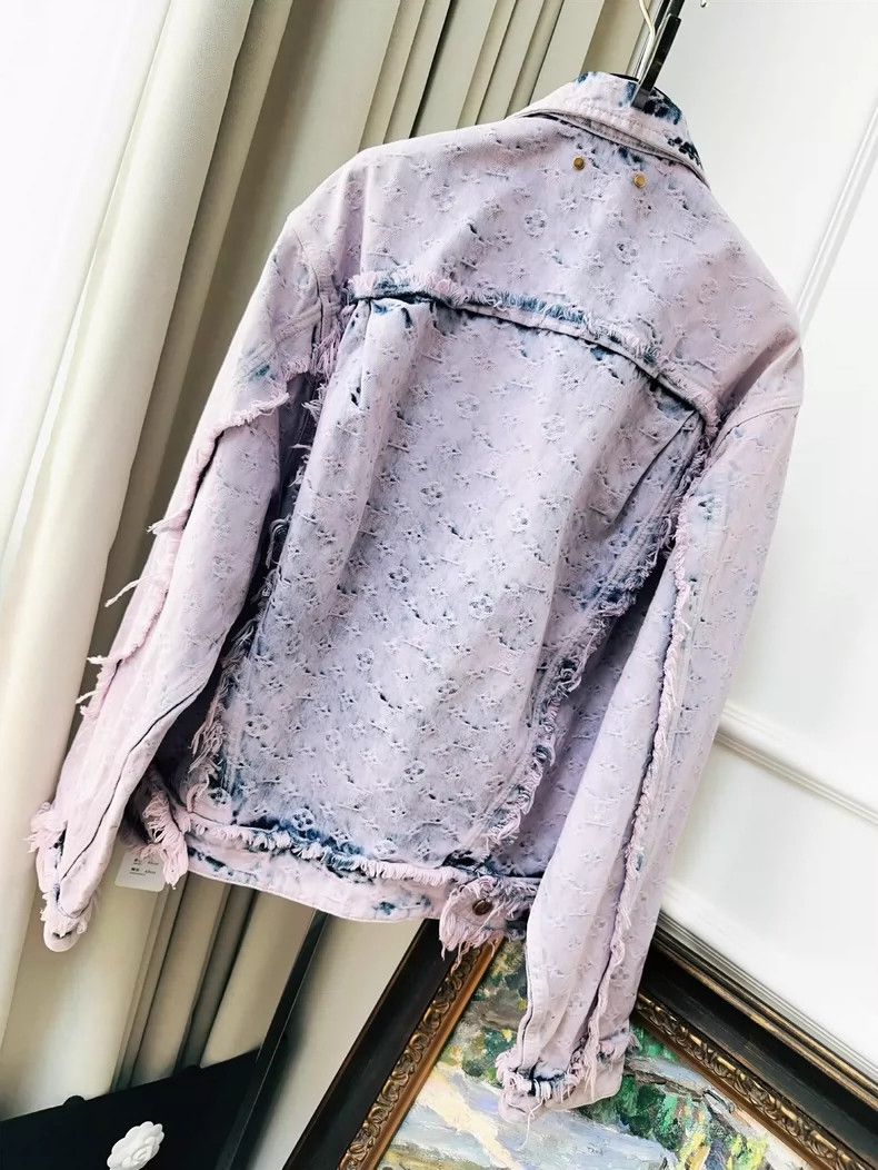 Louis Vuitton Louis Vuitton Purple Tie-Dye Denim Jacket Size L / US 10 / IT 46 - 2 Thumbnail