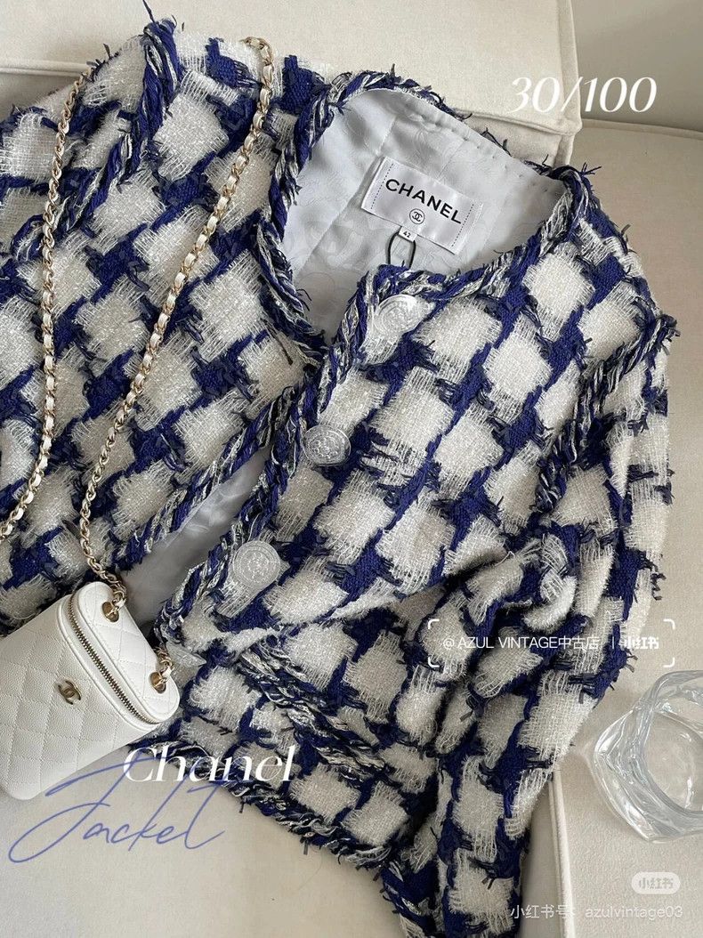 Chanel Chanel Blue White Short Jacket Size S / US 4 / IT 40 - 7 Thumbnail