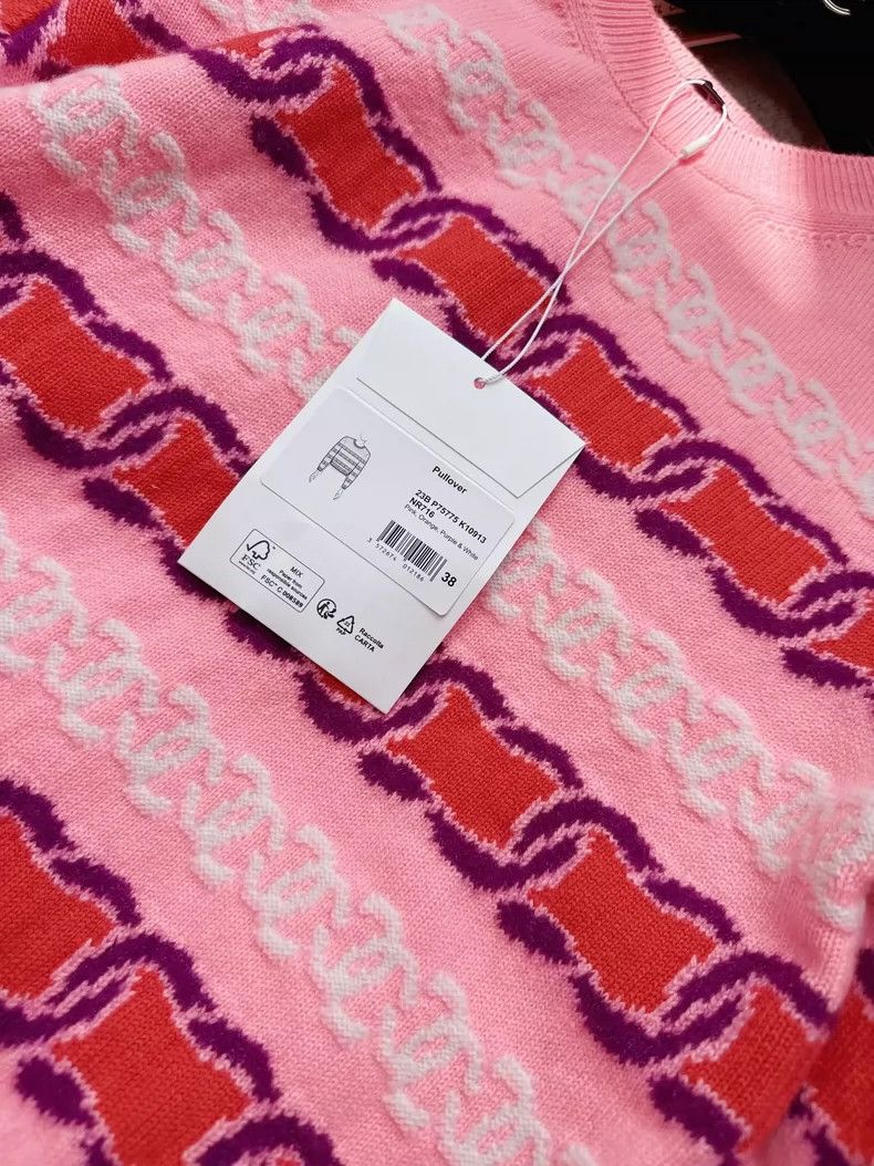 Chanel Pink Knit Sweater with Stripe Design Size M / US 6-8 / IT 42-44 - 5 Thumbnail