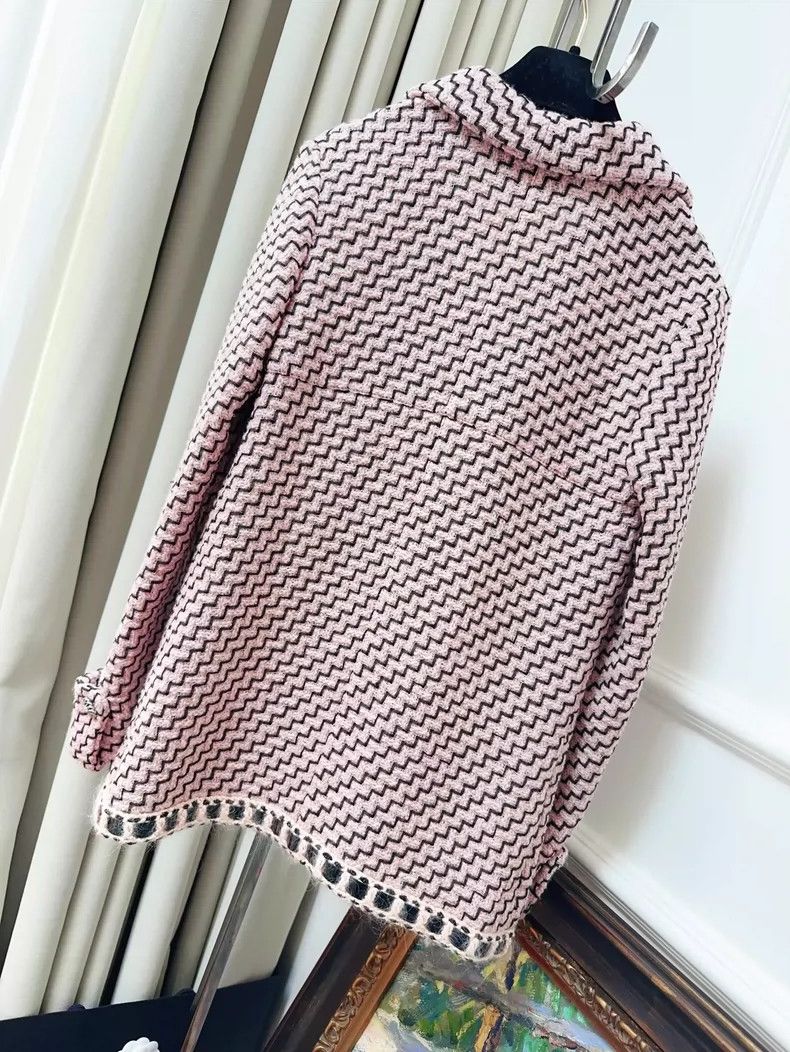 Chanel Chanel Pink Wavy Pattern Knit Jacket Size XS / US 0-2 / IT 36-38 - 2 Thumbnail