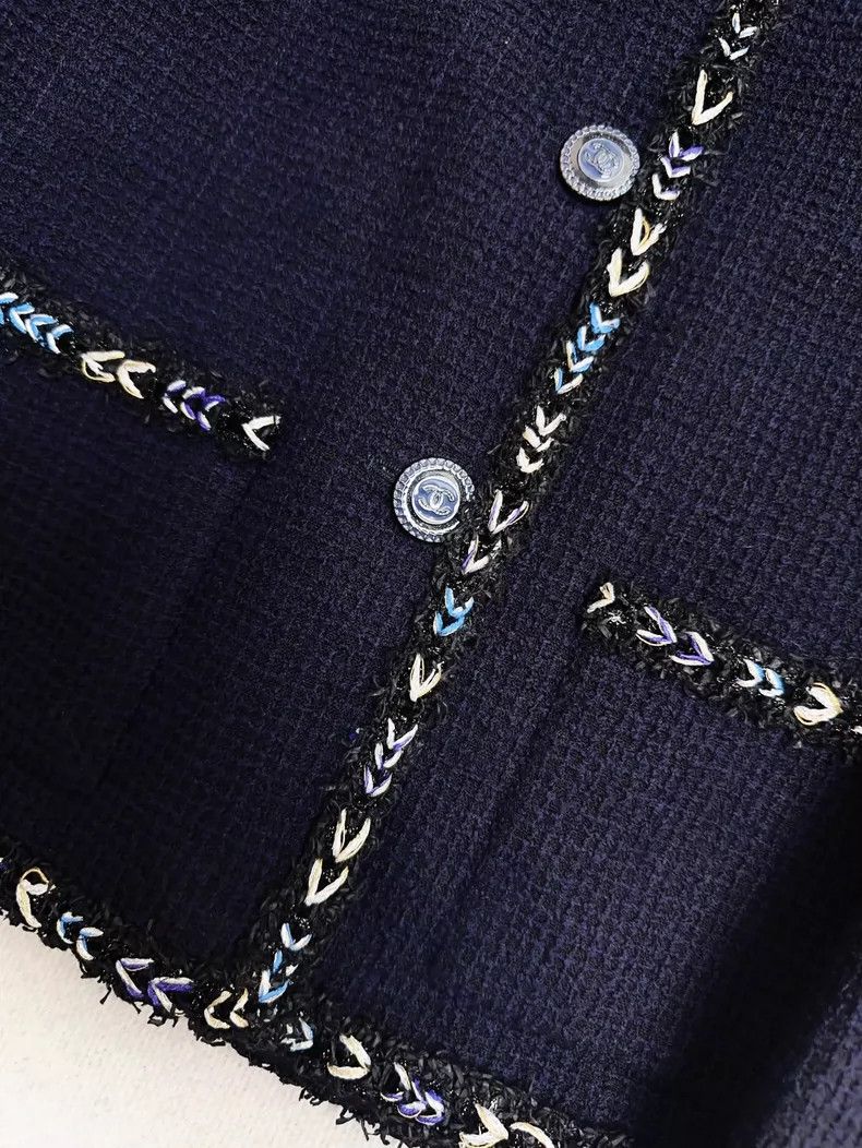 Chanel Chanel Blue Trimmed Jacket from Dubai Collection Size S / US 4 / IT 40 - 4 Thumbnail