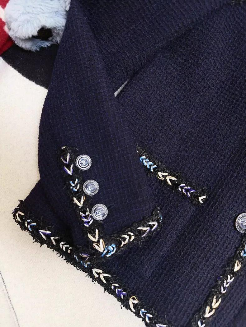 Chanel Chanel Blue Trimmed Jacket from Dubai Collection Size S / US 4 / IT 40 - 3 Thumbnail