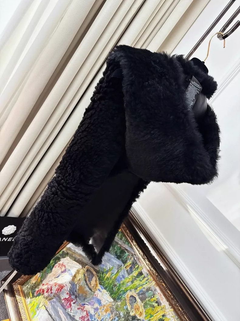 Yves Saint Laurent Yves Salomon Black Fur Hooded Scarf Shawl Size ONE SIZE - 5 Thumbnail
