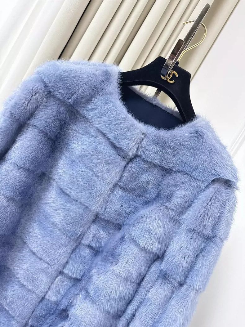 Yves Saint Laurent Yves Salomon Blue Mouter Fur Coat Size M / US 6-8 / IT 42-44 - 2 Thumbnail