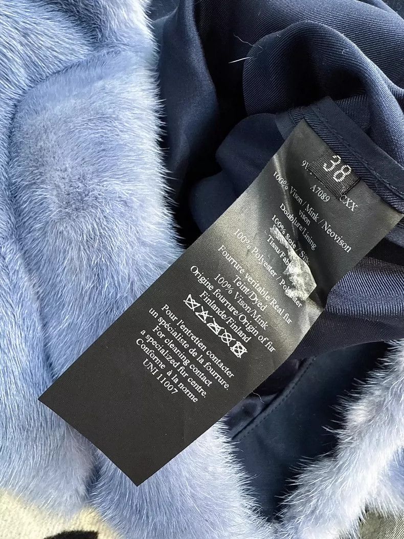 Yves Saint Laurent Yves Salomon Blue Mouter Fur Coat Size M / US 6-8 / IT 42-44 - 6 Thumbnail