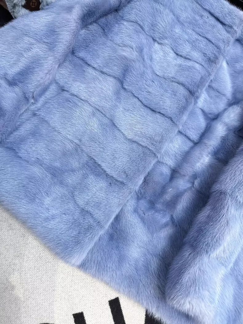 Yves Saint Laurent Yves Salomon Blue Mouter Fur Coat Size M / US 6-8 / IT 42-44 - 5 Thumbnail