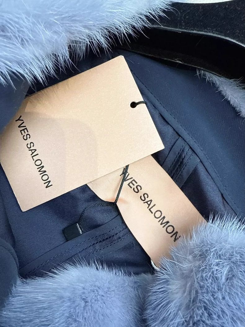 Yves Saint Laurent Yves Salomon Blue Mouter Fur Coat Size M / US 6-8 / IT 42-44 - 7 Thumbnail