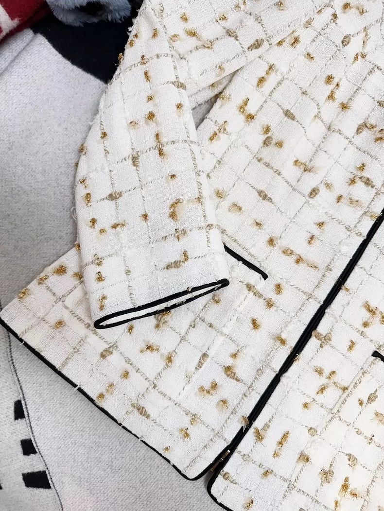 Chanel Chanel Beach Collection White Tweed Jacket Size XS / US 0-2 / IT 36-38 - 3 Thumbnail