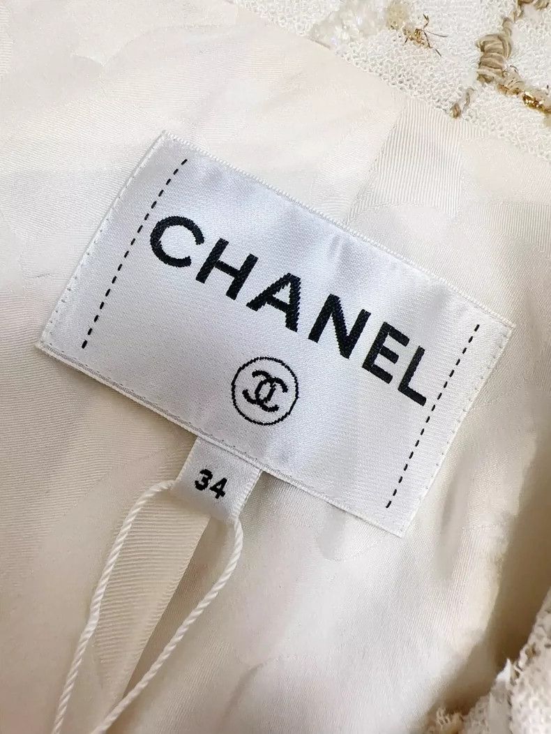 Chanel Chanel Beach Collection White Tweed Jacket Size XS / US 0-2 / IT 36-38 - 5 Thumbnail