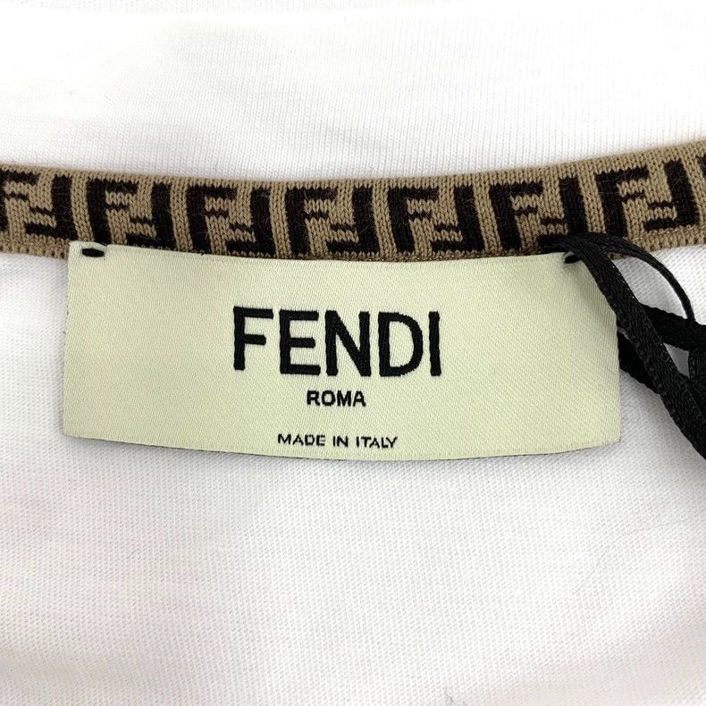 Fendi Fendi White Logo Cotton T-Shirt Size M Size M / US 6-8 / IT 42-44 - 5 Thumbnail