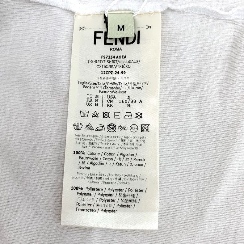 Fendi Fendi White Logo Cotton T-Shirt Size M Size M / US 6-8 / IT 42-44 - 7 Thumbnail