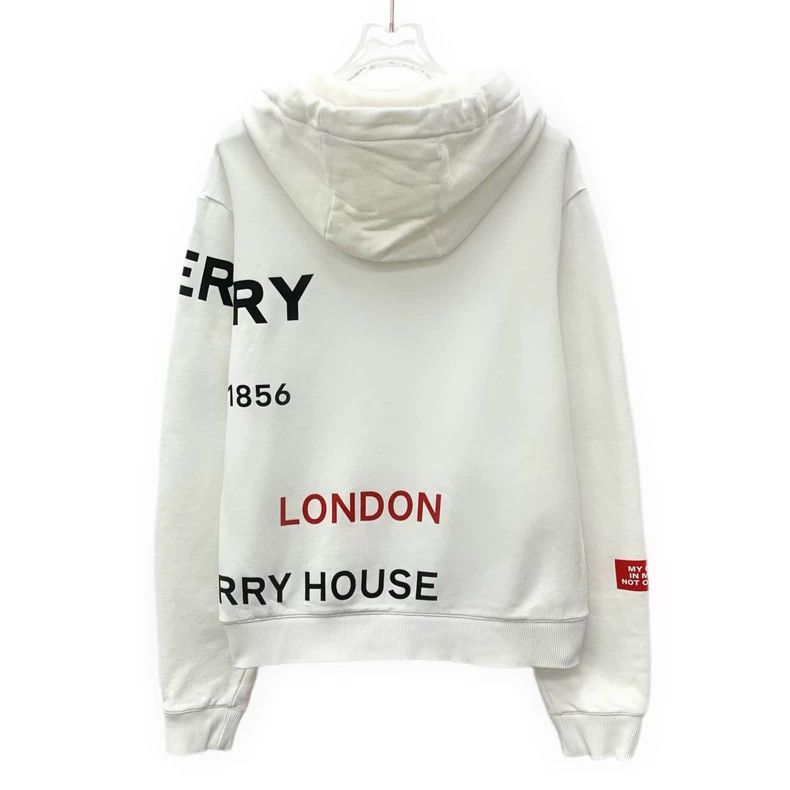 Burberry Burberry White Logo Drawstring Hooded Sweatshirt Size XS / US 0-2 / IT 36-38 - 2 Thumbnail