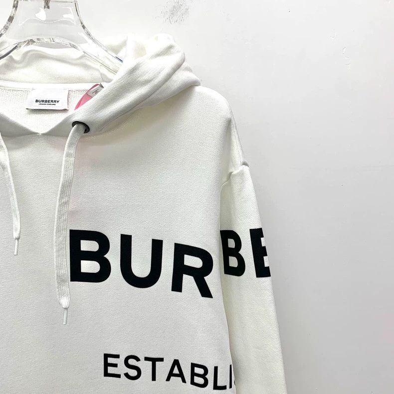 Burberry Burberry White Logo Drawstring Hooded Sweatshirt Size XS / US 0-2 / IT 36-38 - 3 Thumbnail