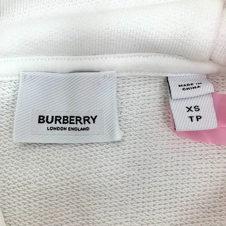 Burberry Burberry White Logo Drawstring Hooded Sweatshirt Size XS / US 0-2 / IT 36-38 - 5 Thumbnail