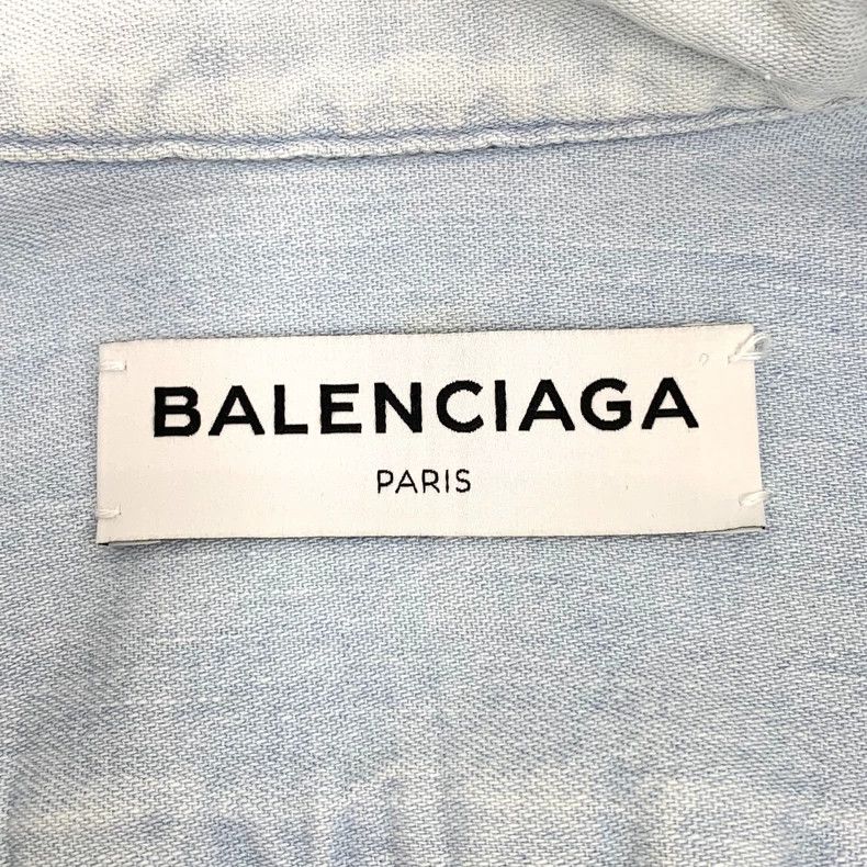 Balenciaga Balenciaga Light Blue Long Sleeve Button-Up Shirt Size XXS / US 00 / IT 34 - 5 Thumbnail