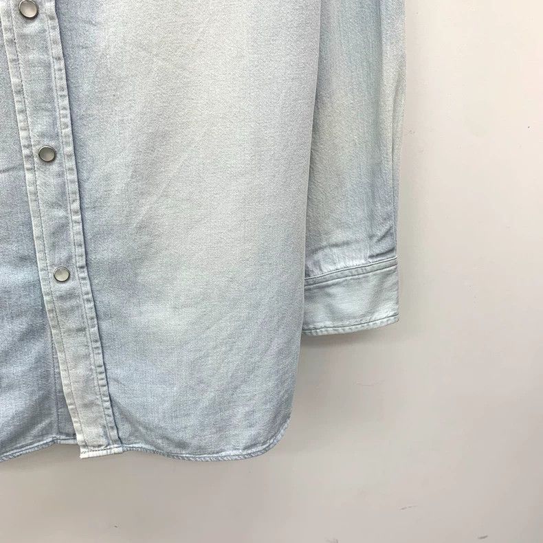 Balenciaga Balenciaga Light Blue Long Sleeve Button-Up Shirt Size XXS / US 00 / IT 34 - 4 Thumbnail